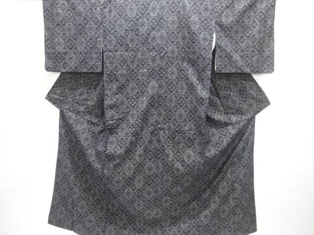 JAPANESE KIMONO / TSUMUGI / WOVEN ABSTRACT & GEOMETRIC